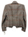 L'agence Size 2 Black, White & Orange Print Cotton Houndstooth Check Jacket Black, White & Orange Print / 2