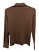 J. McLaughlin Size S Brown Pima Cotton Ribbed Long Sleeve Button Up Collared Top Brown / S