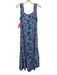 Natalie Martin Size XS Blue Silk Abstract Sleeveless Maxi Dress Blue / XS