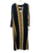 Walker & Wade Size S Black & Orange Rayon Mother of Pearl Buttons Maxi Dress Black & Orange / S