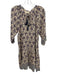 Natalie Martin Size XS Beige, Blue, Pink Rayon Block Printed Floral Motif Dress Beige, Blue, Pink / XS