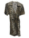 Ganni Size 36 / Small Brown & Cream Cotton Collar Leopard Print Wrap Dress Brown & Cream / 36 / Small