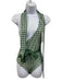 Baiia Size 4 Green & White Polyester Blend Sash Geometric One Shoulder Swimsuit Green & White / 4