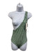 Baiia Size 4 Green & White Polyester Blend Sash Geometric One Shoulder Swimsuit Green & White / 4