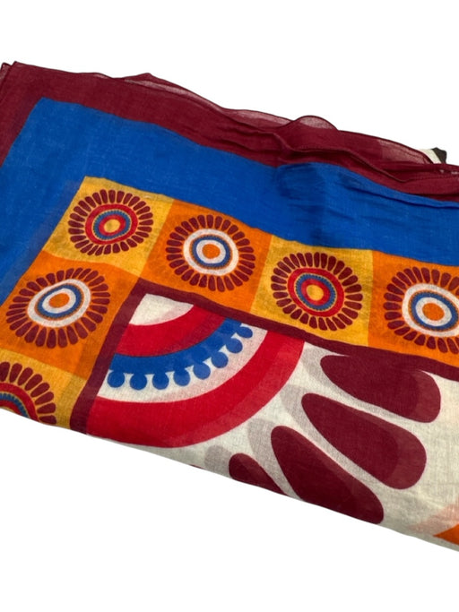 La Double J Red, Blue, Yellow Cotton Geometric Rectangle scarf Red, Blue, Yellow / One Size