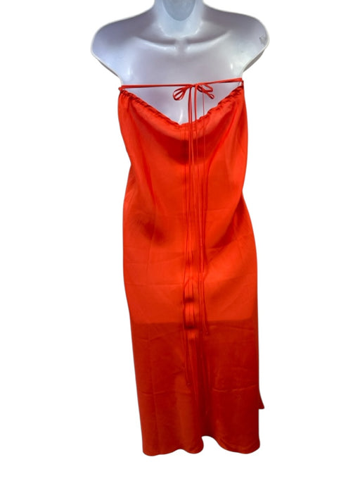 Beautiful People Size P / XS Orange Silk Front Seam Adjustable straps Midi Dress Orange / P / XS