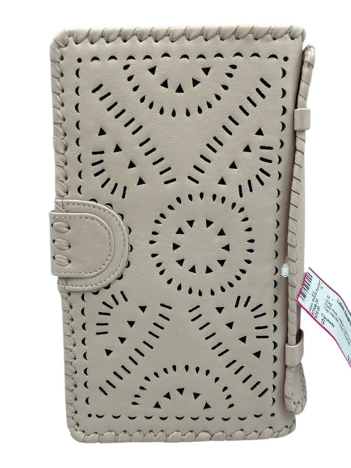 Cleobella Pale Pink Leather Laser Cut Whipstitch Top Handle Clutch Bag Pale Pink / S