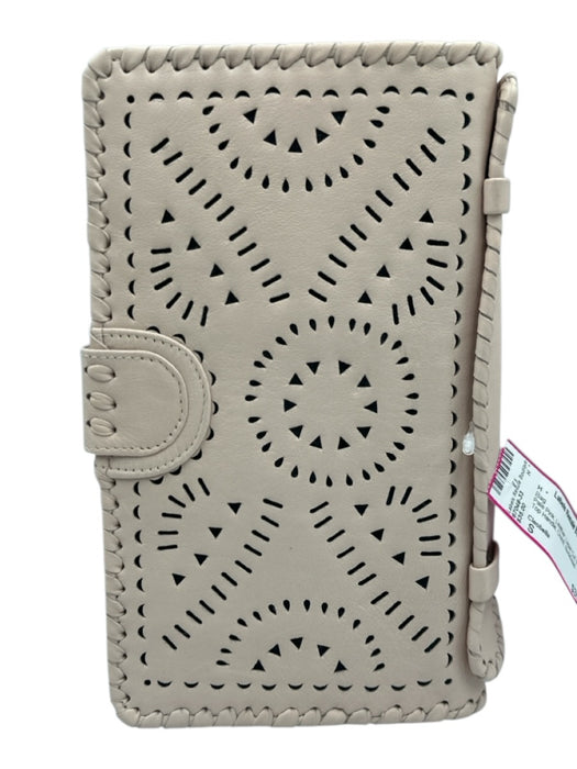 Cleobella Pale Pink Leather Laser Cut Whipstitch Top Handle Clutch Bag Pale Pink / S