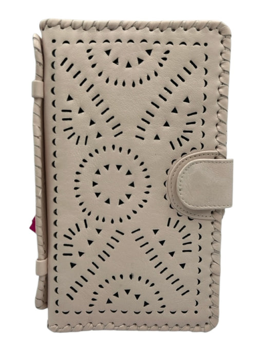 Cleobella Pale Pink Leather Laser Cut Whipstitch Top Handle Clutch Bag Pale Pink / S