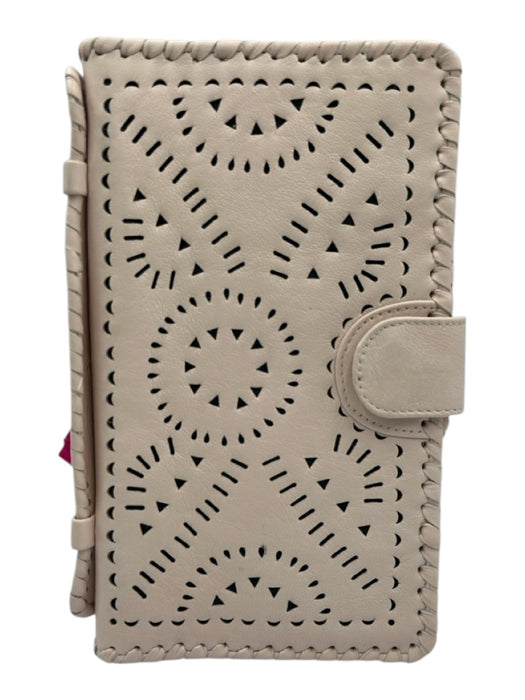 Cleobella Pale Pink Leather Laser Cut Whipstitch Top Handle Clutch Bag Pale Pink / S