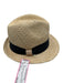 Hatattack Beige & Black Straw Grosgrain Ribbon Detail Fedora Hat Beige & Black / One Size