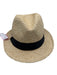 Hatattack Beige & Black Straw Grosgrain Ribbon Detail Fedora Hat Beige & Black / One Size