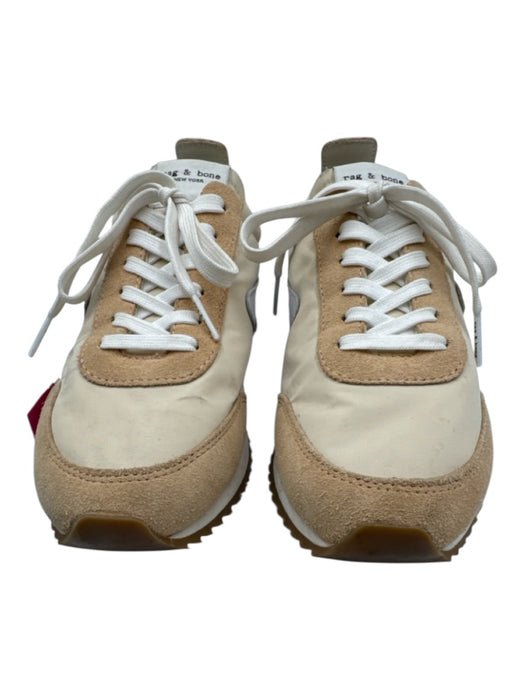 Rag & Bone Shoe Size 37.5 beige, tan, white Leather & Fabric Lace Up Sneakers beige, tan, white / 37.5