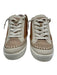 Dolce Vita Shoe Size 7.5 Brown & Beige Leather & Fabric Woven lace up Sneakers Brown & Beige / 7.5