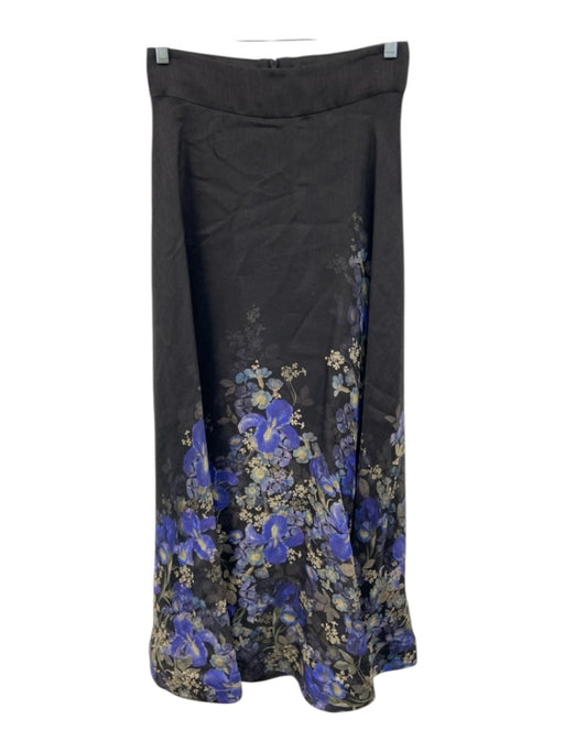 Zimmermann Size 1 Black, Blue, Green Linen Blend High Rise Floral Side Zip Skirt Black, Blue, Green / 1