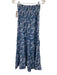 Perry Walker Size 1 Blue & White Cotton Short Puff Sleeve Floral Maxi Skirt Set Blue & White / 1
