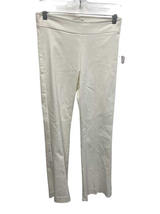 Avenue Montaigne Size 0 White Cotton Blend Straight Leg Pants White / 0