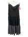 Beautiful People Size P Black & Gray Silk Drawstring Waist Tiered Maxi Skirt Black & Gray / P