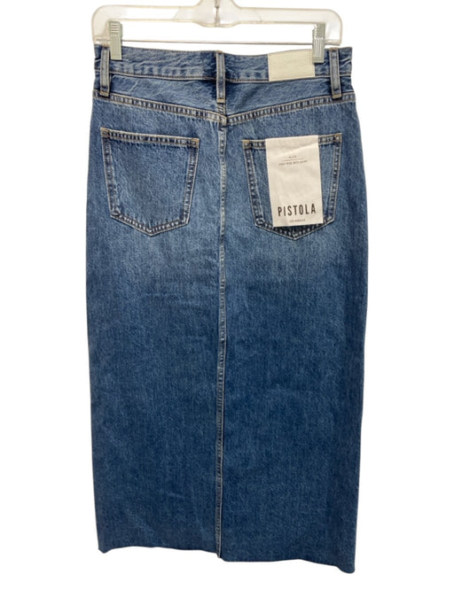 Pistola Size 27 Medium Wash Cotton Denim High Rise Distressed Front Slit Skirt Medium Wash / 27