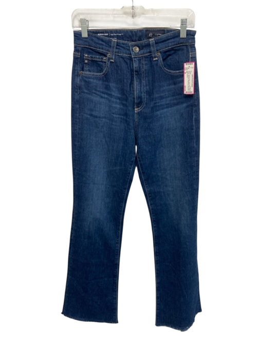 AG Size 26 Dark Wash Cotton Denim High Rise Whiskering distressed Boot Jeans Dark Wash / 26