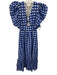 Cleobella Size XS Blue & White Cotton Half Puff Sleeve Plaid Smocked Dress Blue & White / XS
