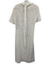 Sandro Size 1 White Polyester Short Sleeve Floral Eyelet Zip Front Midi Dress White / 1