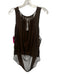 Beautiful People Size P Brown Silk Sleeveless Sheer High Low Gathered Top Brown / P