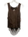 Beautiful People Size P Brown Silk Sleeveless Sheer High Low Gathered Top Brown / P