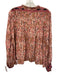 Natalie Martin Size Small Pink, Green, Blue Rayon Long Sleeve Floating Top Pink, Green, Blue / Small