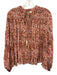 Natalie Martin Size Small Pink, Green, Blue Rayon Long Sleeve Floating Top Pink, Green, Blue / Small