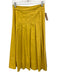 Avenue Montaigne Size 0 Yellow Viscose Blend Stretch Pleated Midi Skirt Yellow / 0