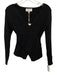heartloom Size XS Black Viscose Blend Long Sleeve Cable Knit Surplice Sweater Black / XS