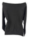 Minnie Rose Size Small Black Cotton Blend Long Sleeve Off Shoulder Knit Sweater Black / Small