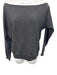 Minnie Rose Size Small Black Cotton Blend Long Sleeve Off Shoulder Knit Sweater Black / Small