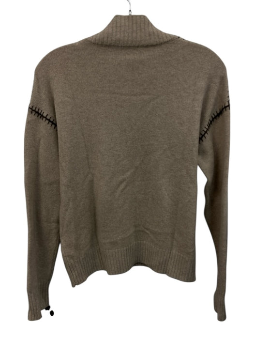 Minnie Rose Size Small Beige & Brown Cashmere Blend Long Sleeve Ribbed Sweater Beige & Brown / Small
