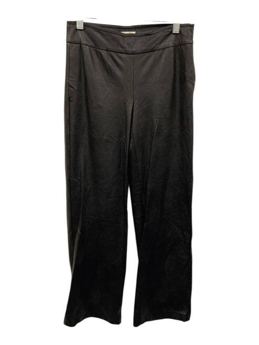 Avenue Montaigne Size 00 Black Faux Leather High Rise Wide Leg Pants Black / 00