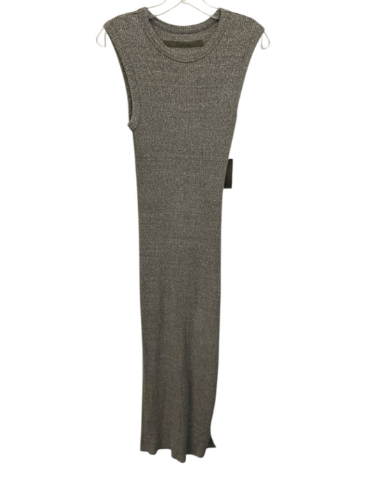 Enza Costa Size XS Gray Cotton Blend Sleeveless Heathered Ribbed Maxi Dress Gray / XS