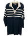 Faherty Size XS Navy Blue & White Cotton Long Sleeve Striped Collar Midi Dress Navy Blue & White / XS