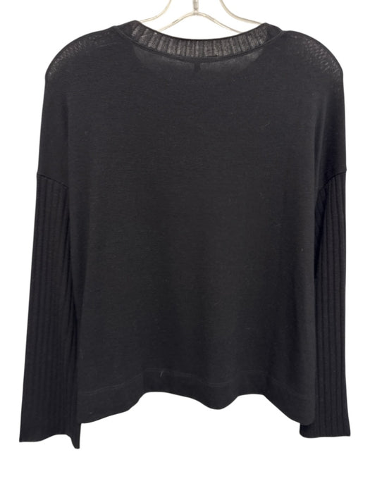 Beautiful People Size P Black Polyester Blend Knit Ribbed Sleeves Thin Sweater Black / P