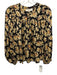 The Great Size 1 Black, Beige & Yellow Viscose Blend Floral 1/2 Button Top Black, Beige & Yellow / 1