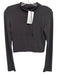 Beautiful People Size S Dark Gray Polyester Blend Knit Long Sleeve Cropped Top Dark Gray / S