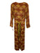 Perry Walker Size S Brown, Green, Blue Silk Blend Front Slit Geometric Dress Brown, Green, Blue / S