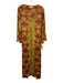 Perry Walker Size S Brown, Green, Blue Silk Blend Front Slit Geometric Dress Brown, Green, Blue / S