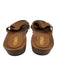 Fendi Shoe Size 10.5 Brown Leather & Wood Criss Cross Stitching Mules Sandals Brown / 10.5