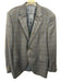 Peter Millar Navy Blue & Brown Wool Plaid 2 Button Men's Blazer Navy Blue & Brown / 44T