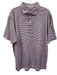 Peter Millar Size L Purple & White Cotton Striped Polo Men's Short Sleeve Purple & White / L