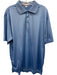 Peter Millar Size L Blue Polyester Solid Polo Men's Short Sleeve Blue / L