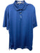 Peter Millar Size L Blue & Pink Polyester All Over Print Polo Men's Short Sleeve Blue & Pink / L