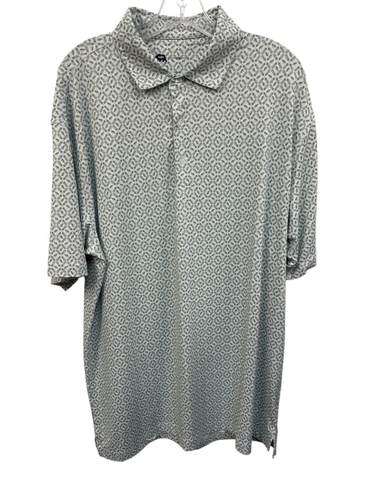 Onward Reserve Size L Green & White Polyester All Over Print Polo Short Sleeve Green & White / L