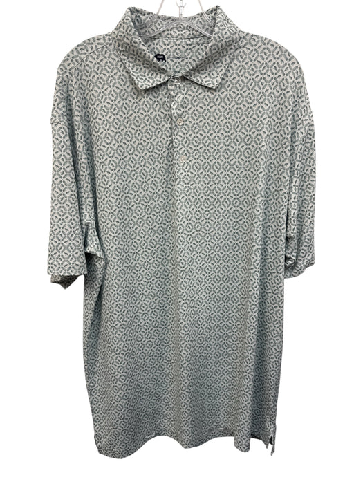 Onward Reserve Size L Green & White Polyester All Over Print Polo Short Sleeve Green & White / L